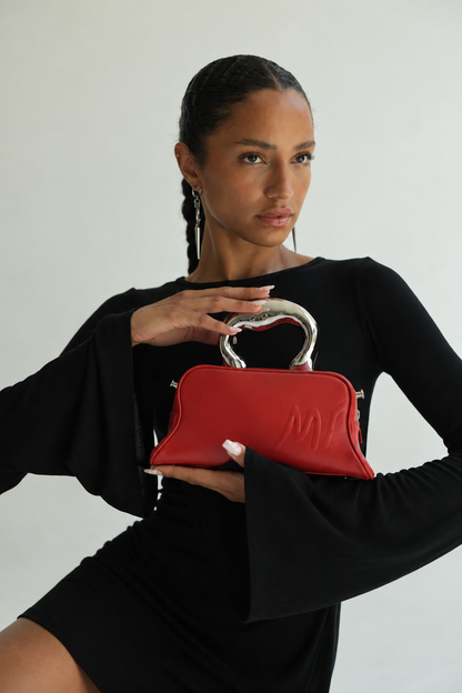 Red Sculptural Evening Bag