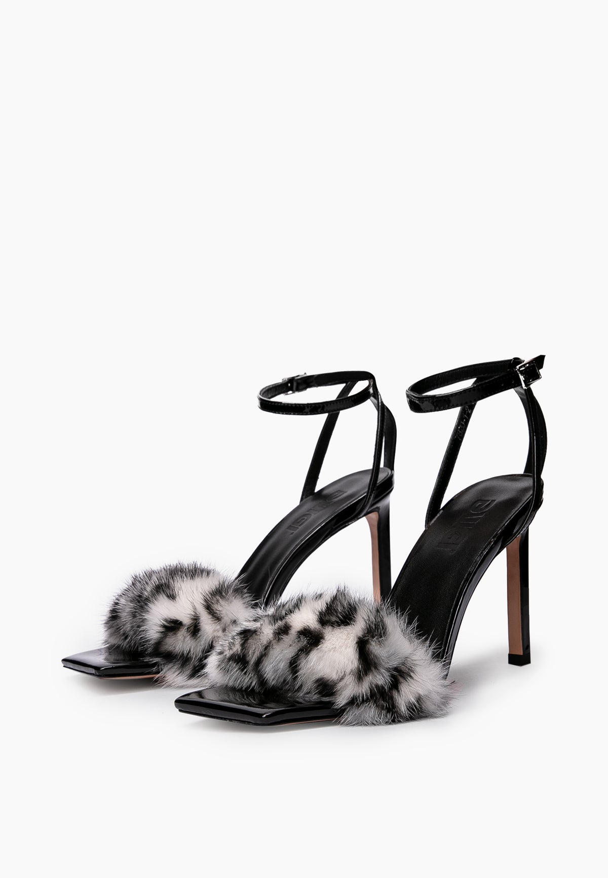 Monochrome Fur Heels