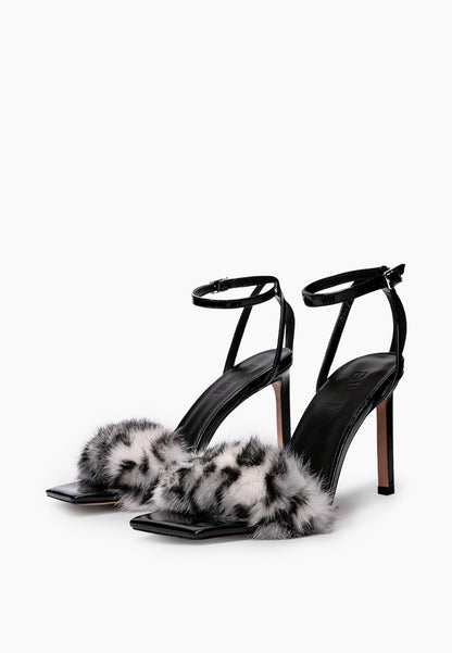 Monochrome Fur Heels