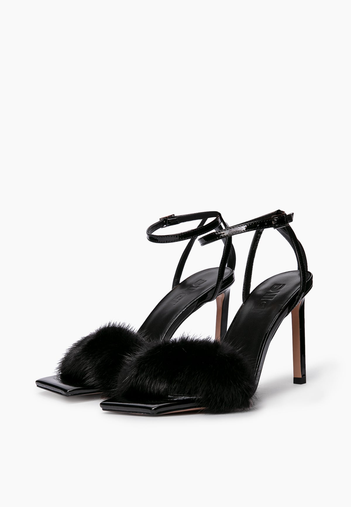 Night-Out Black Fur Heels