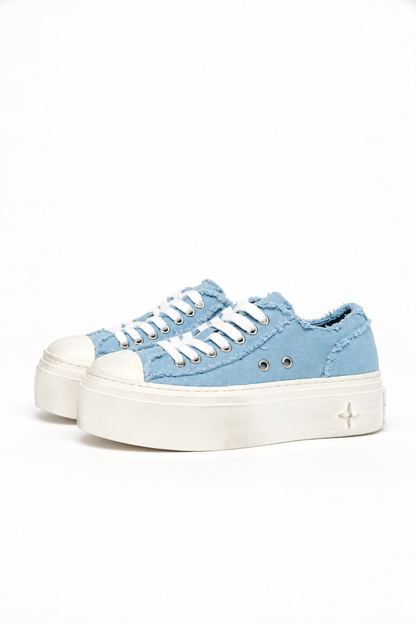 Blue Platform Sneakers