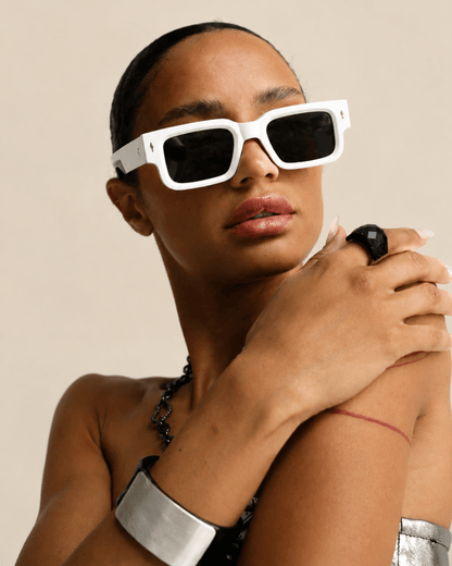 White Retro Sunglasses