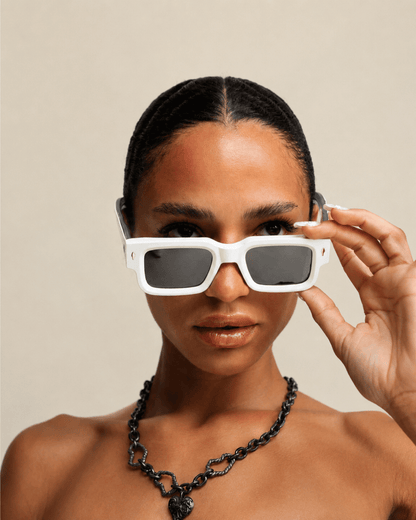 White Retro Sunglasses