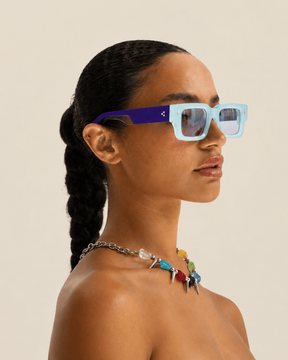 Blue Rectangle Sunglasses