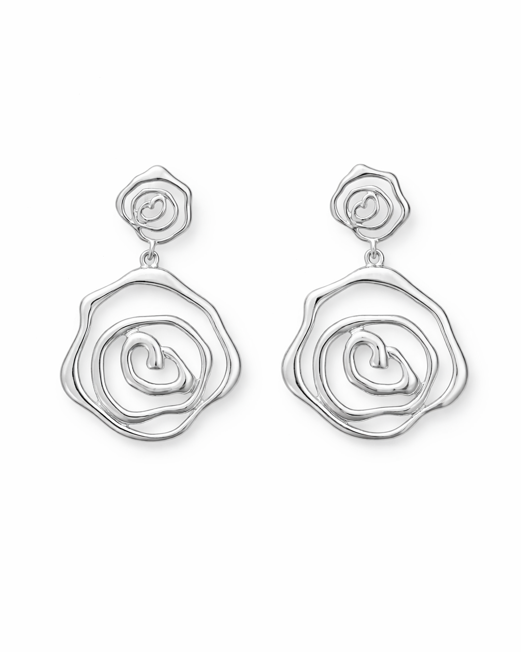 Abstract Heart Drop Earrings