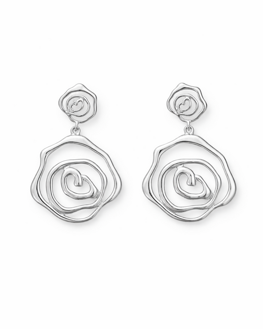 Abstract Heart Drop Earrings