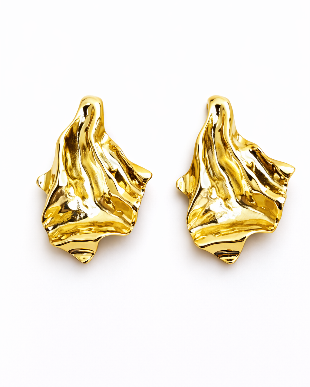 Sculptural Fold Stud Earrings