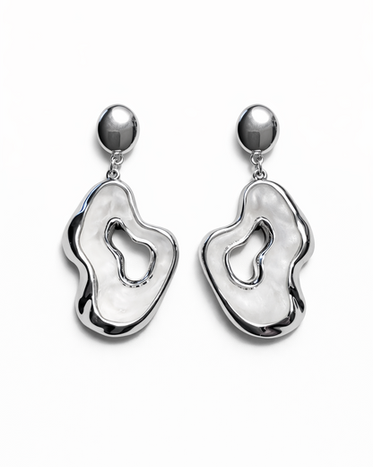Abstract Shell Drop Earrings