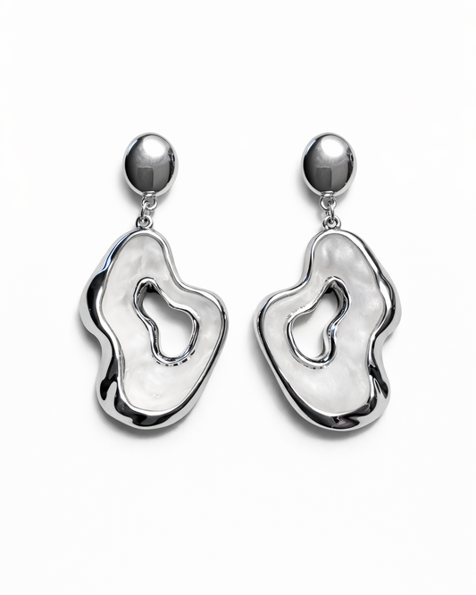 Abstract Shell Drop Earrings