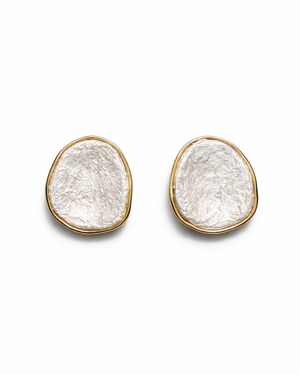Textured Disc Stud Earrings