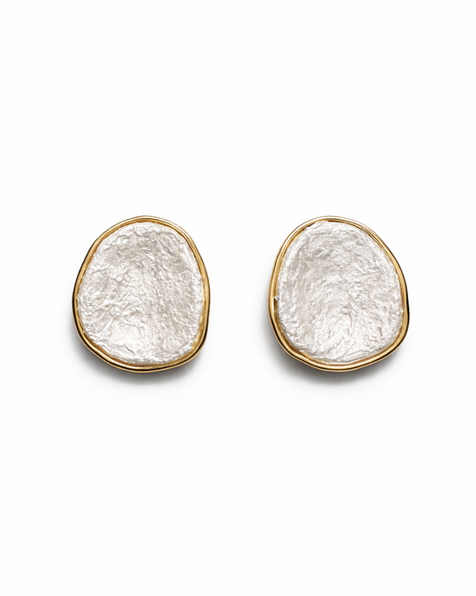 Textured Disc Stud Earrings