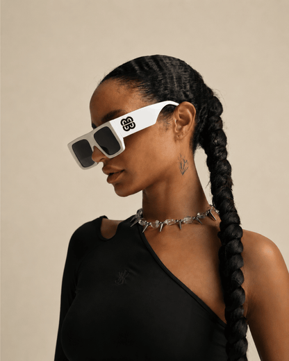 White Rectangle Sunglasses