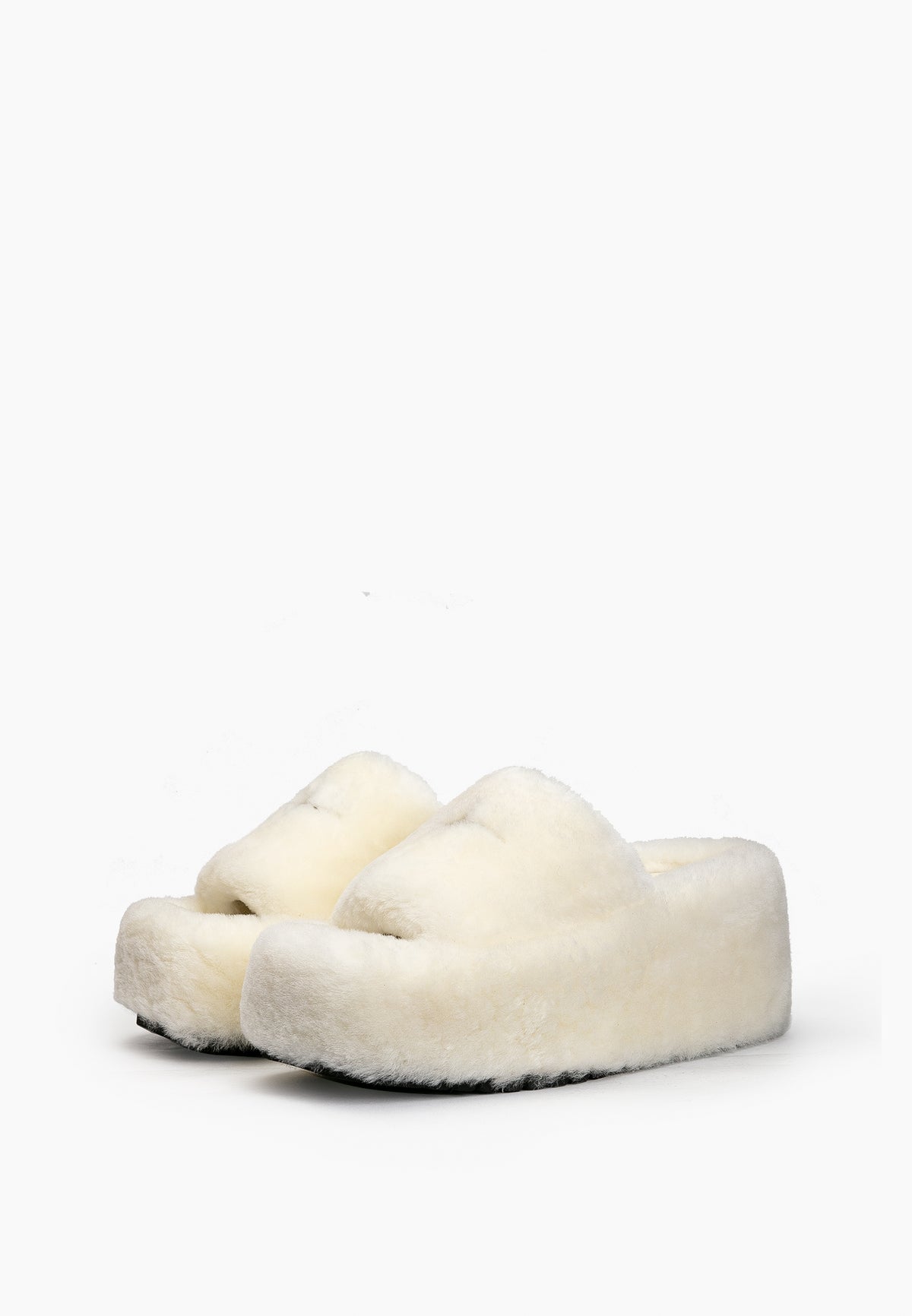 Ivory Fur Slippers