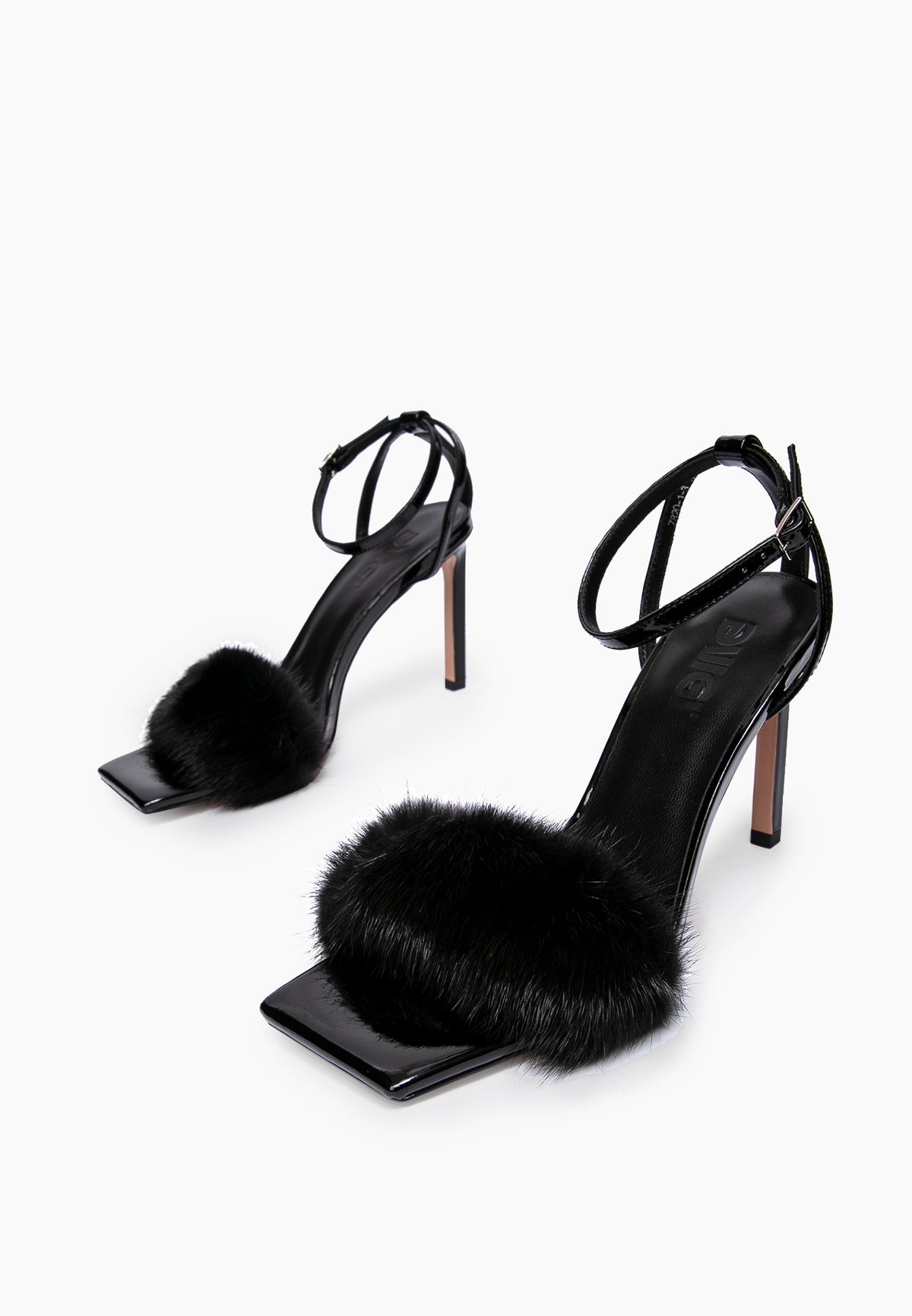 Night-Out Black Fur Heels