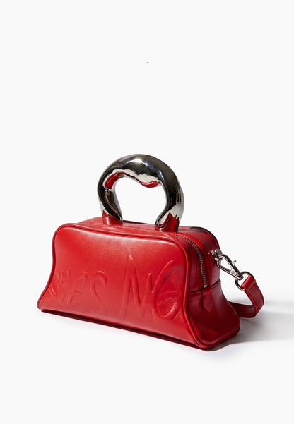 Red Sculptural Evening Bag