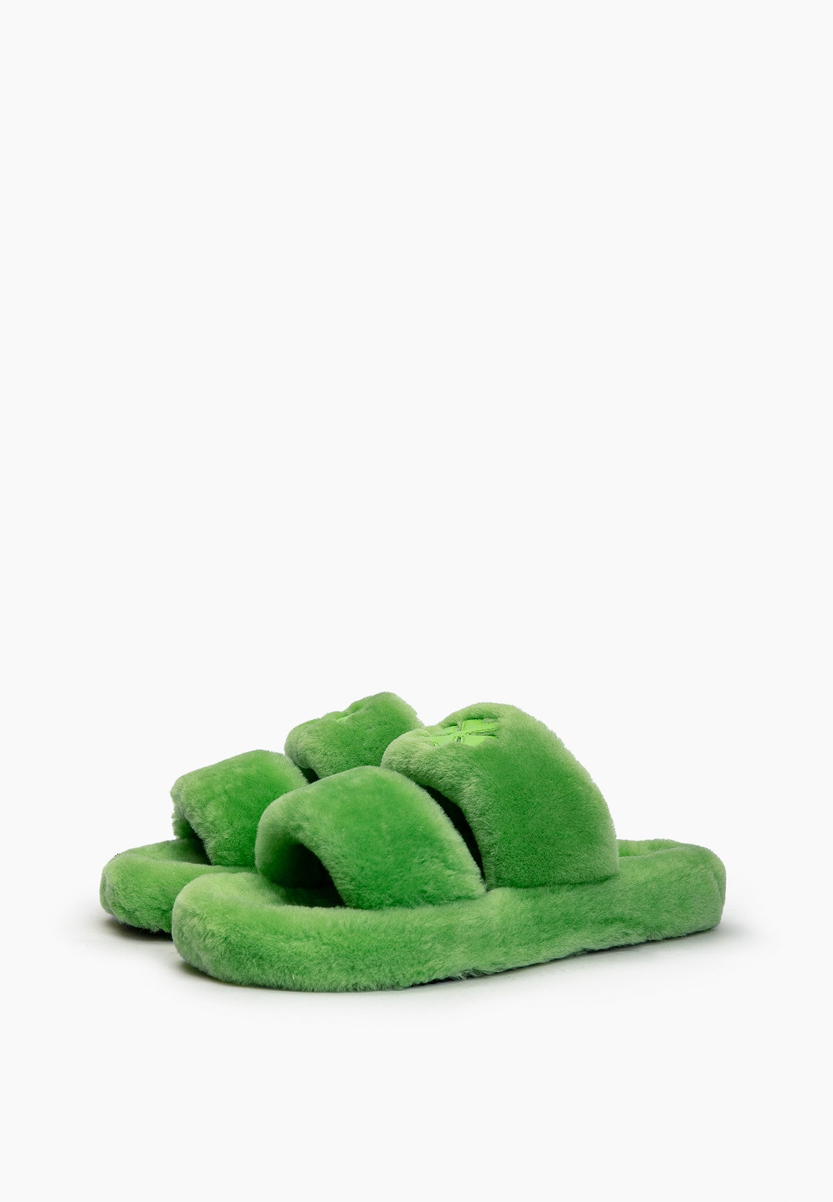 Green Fur Slippers
