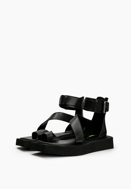 Black Cross Sandals