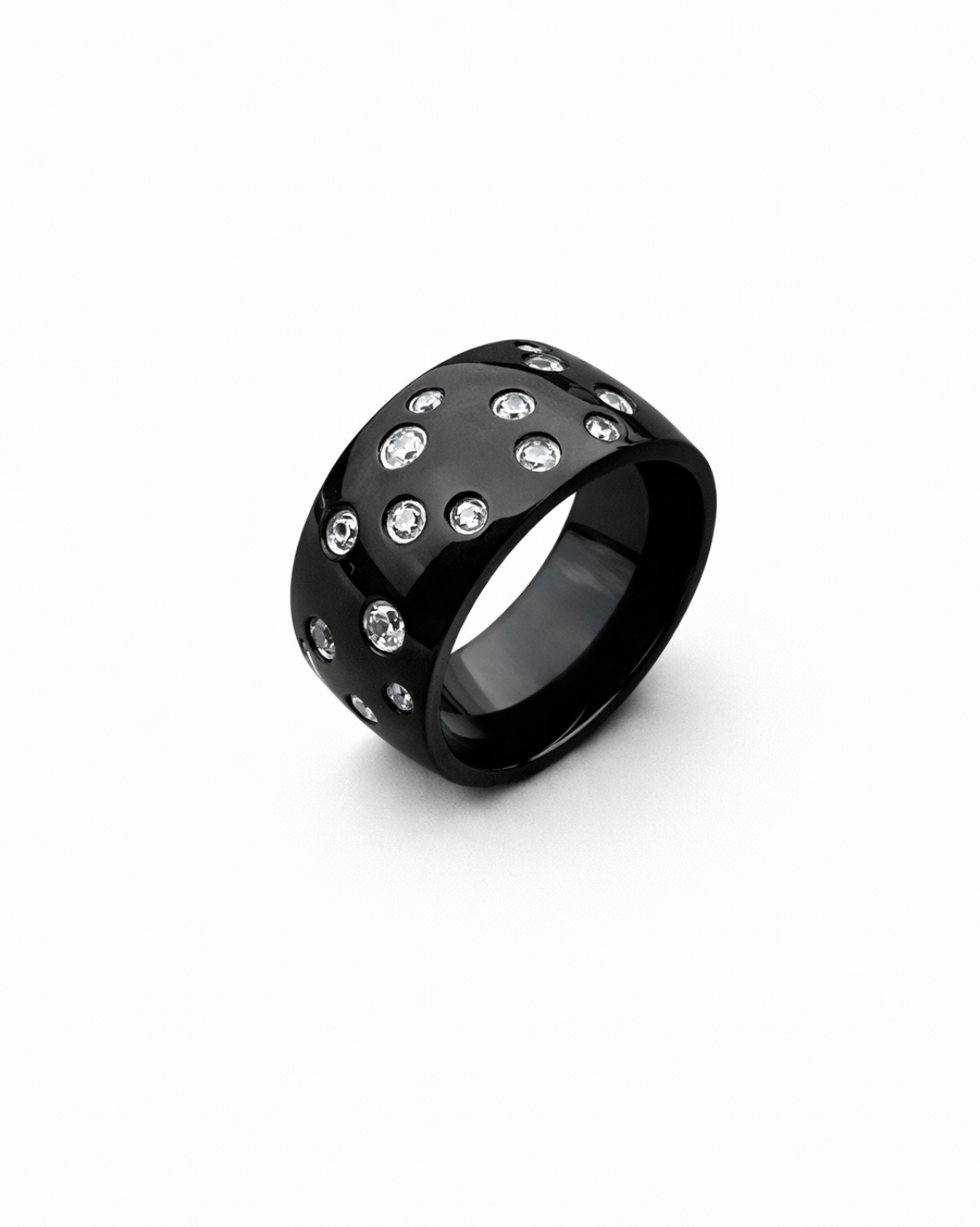 Black Crystal Studded Ring