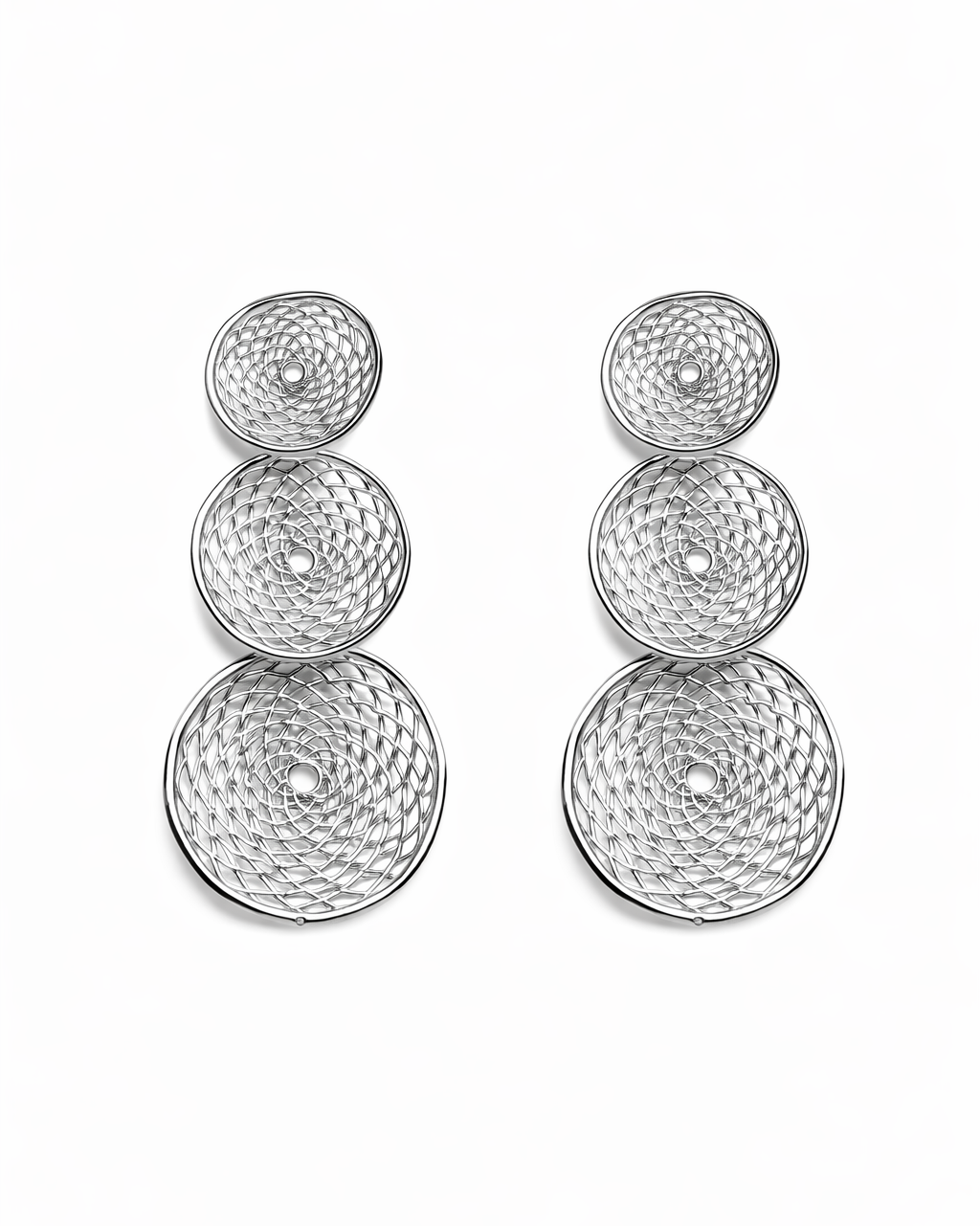 Layered Mesh Drop Earrings