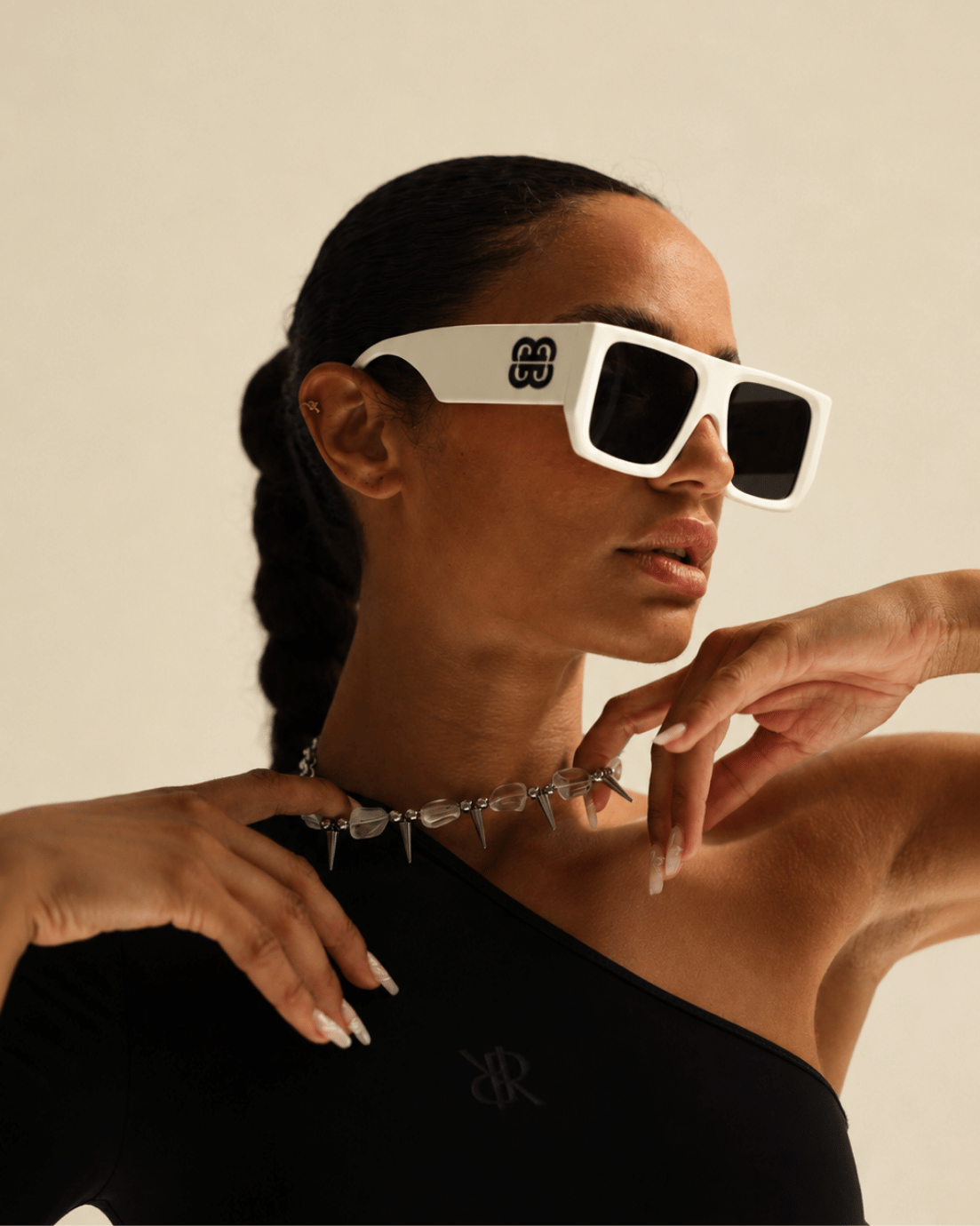 White Rectangle Sunglasses