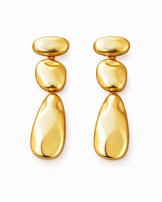 Fluid Drop Statement Earrings