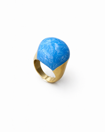 Azure Sculptural Gold Minimalist Ring