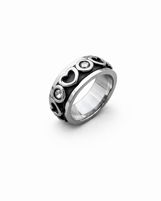 Heart Crystal Statement Ring