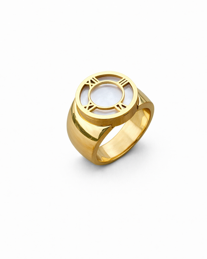 Gold Dial Statement Ring