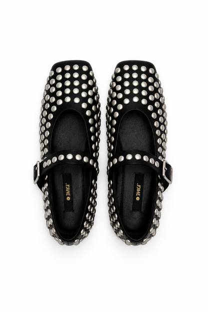 Studded Mary Jane Flats