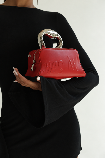 Red Sculptural Evening Bag
