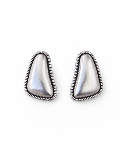 Textured Geometric Stud Earrings