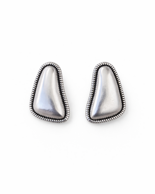 Textured Geometric Stud Earrings