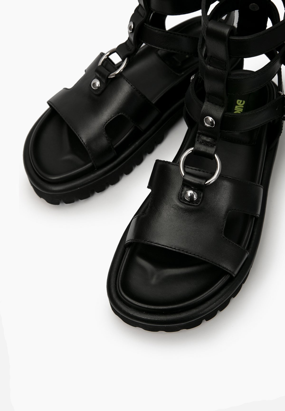 Black Chain Sandals