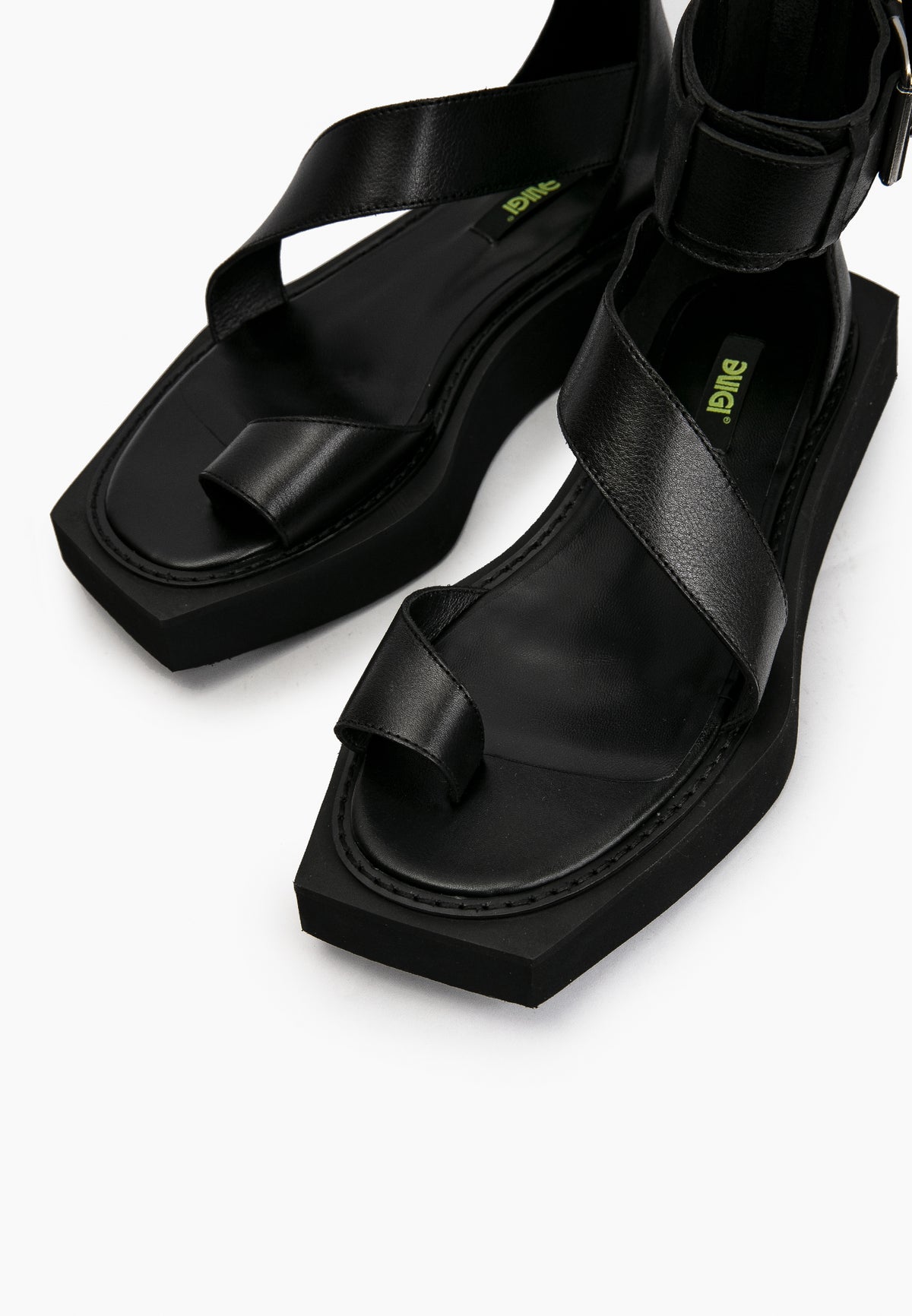 Black Cross Sandals