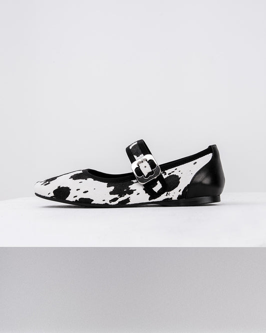 Cow Print Mary Jane Flats