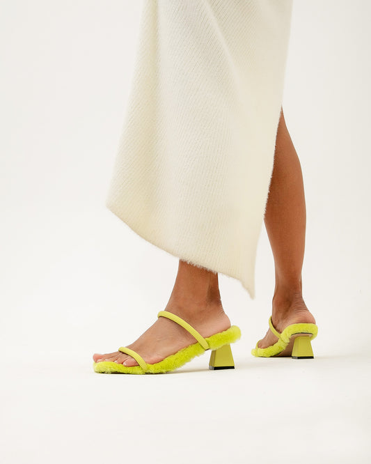 Yellow Fur Mules