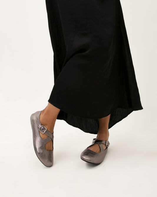 Metallic Mary Jane Flats
