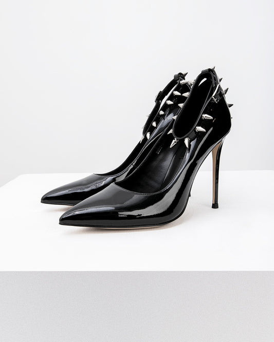 Studded Patent Heels