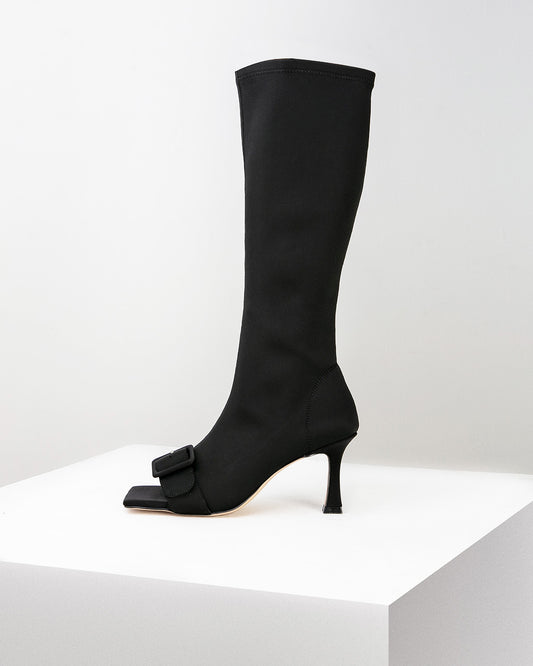 Black Open Toe Boots