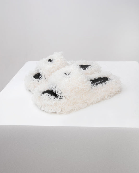 Ivory Curly Slippers