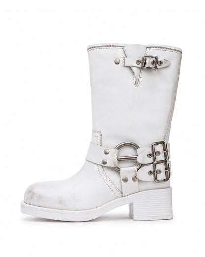 White Harness Boots