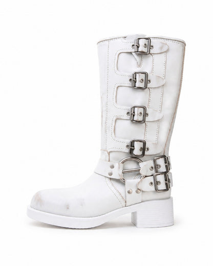 White Strap Boots
