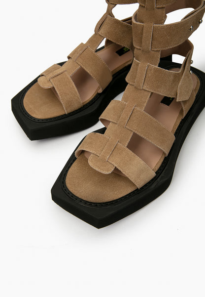 Beige Gladiator Sandals