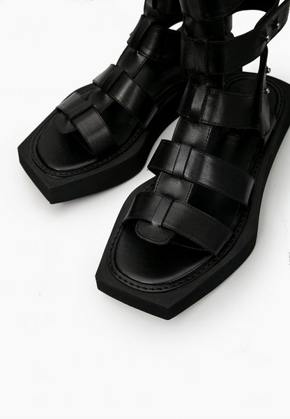 Black Gladiator Sandals