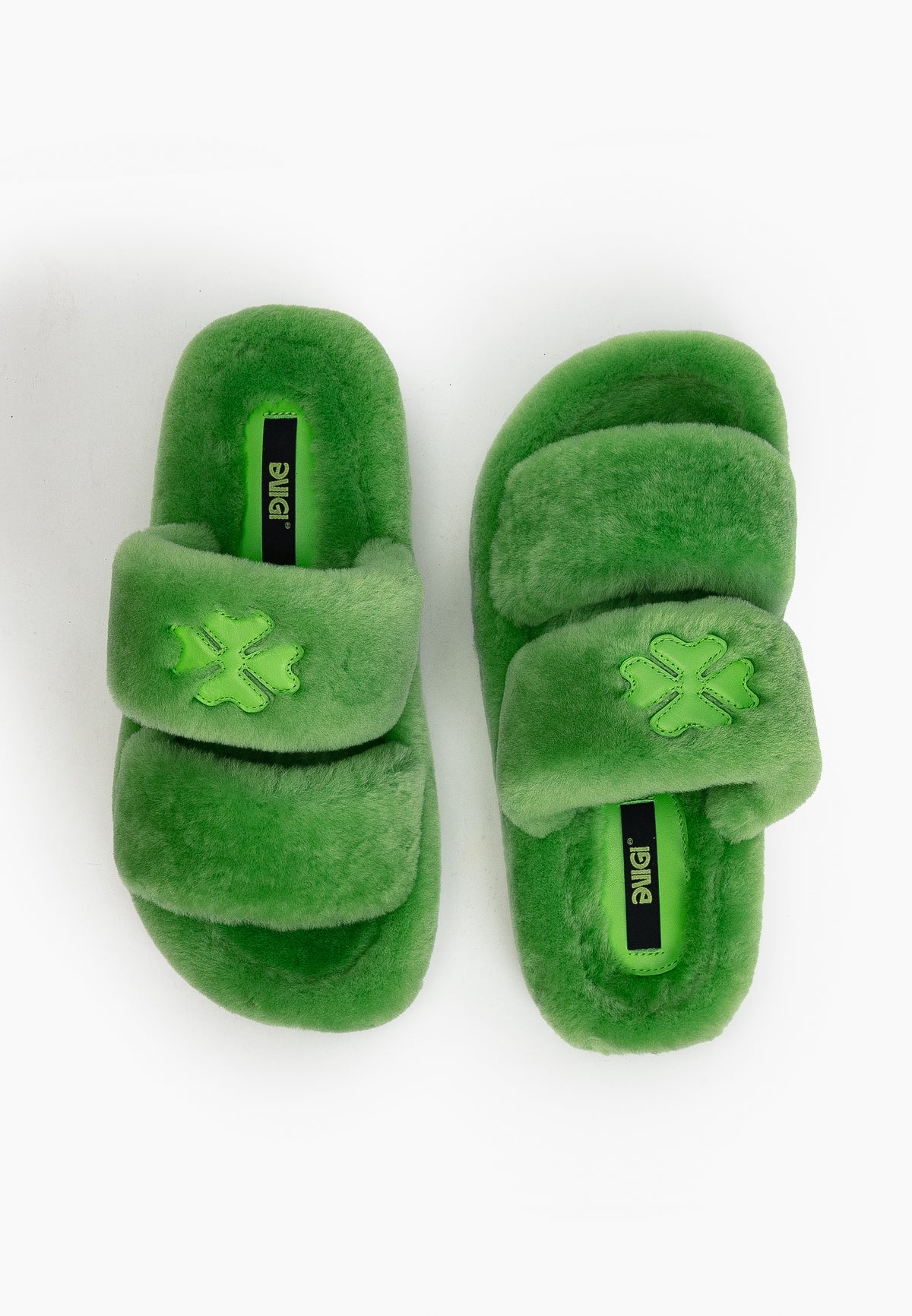 Green Fur Slippers