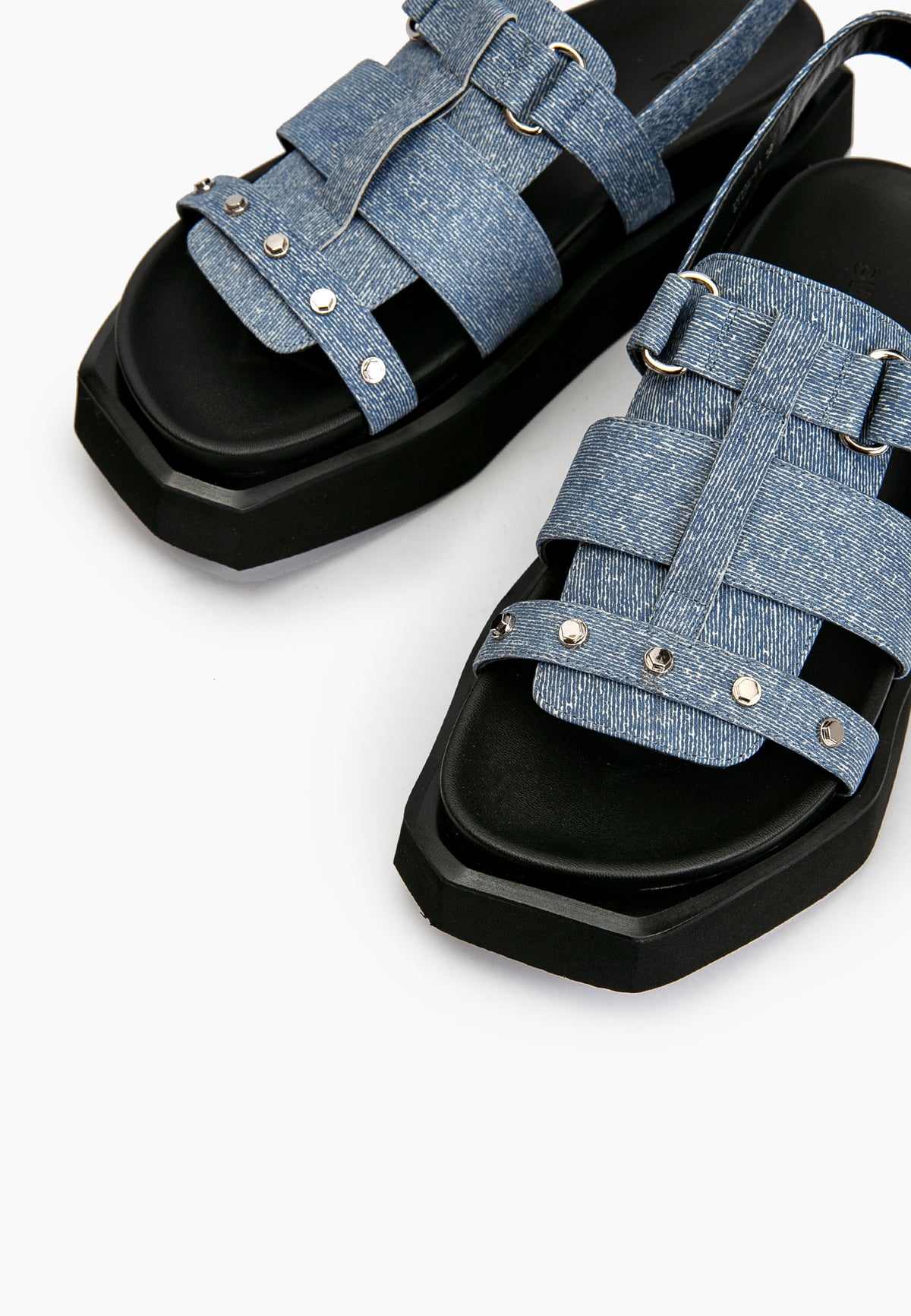 Blue Textured Sandals