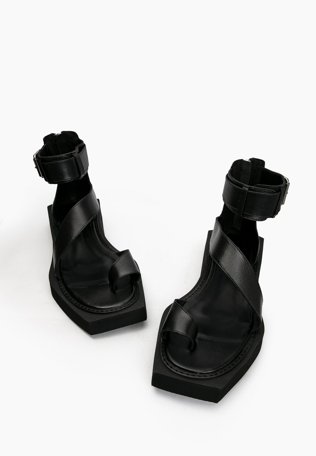 Black Cross Sandals