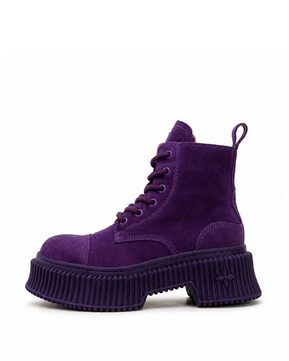 Purple Suede Platform Boots
