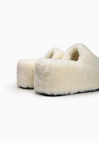 Ivory Fur Slippers