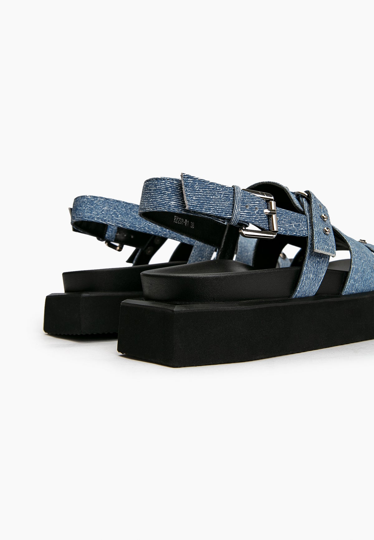 Blue Textured Sandals